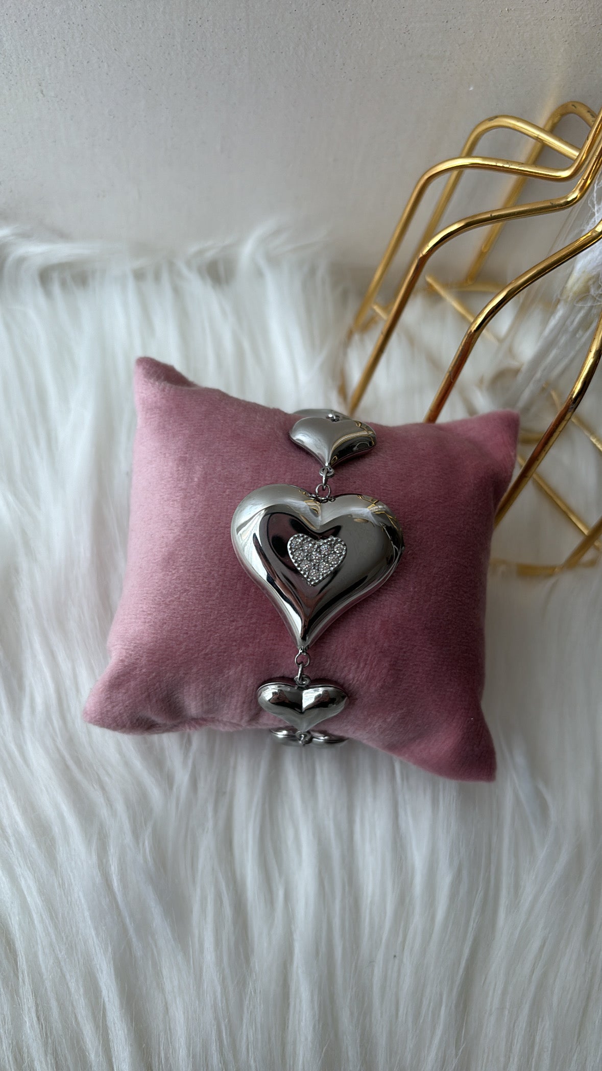 Bracciale cuoricini sonaglio