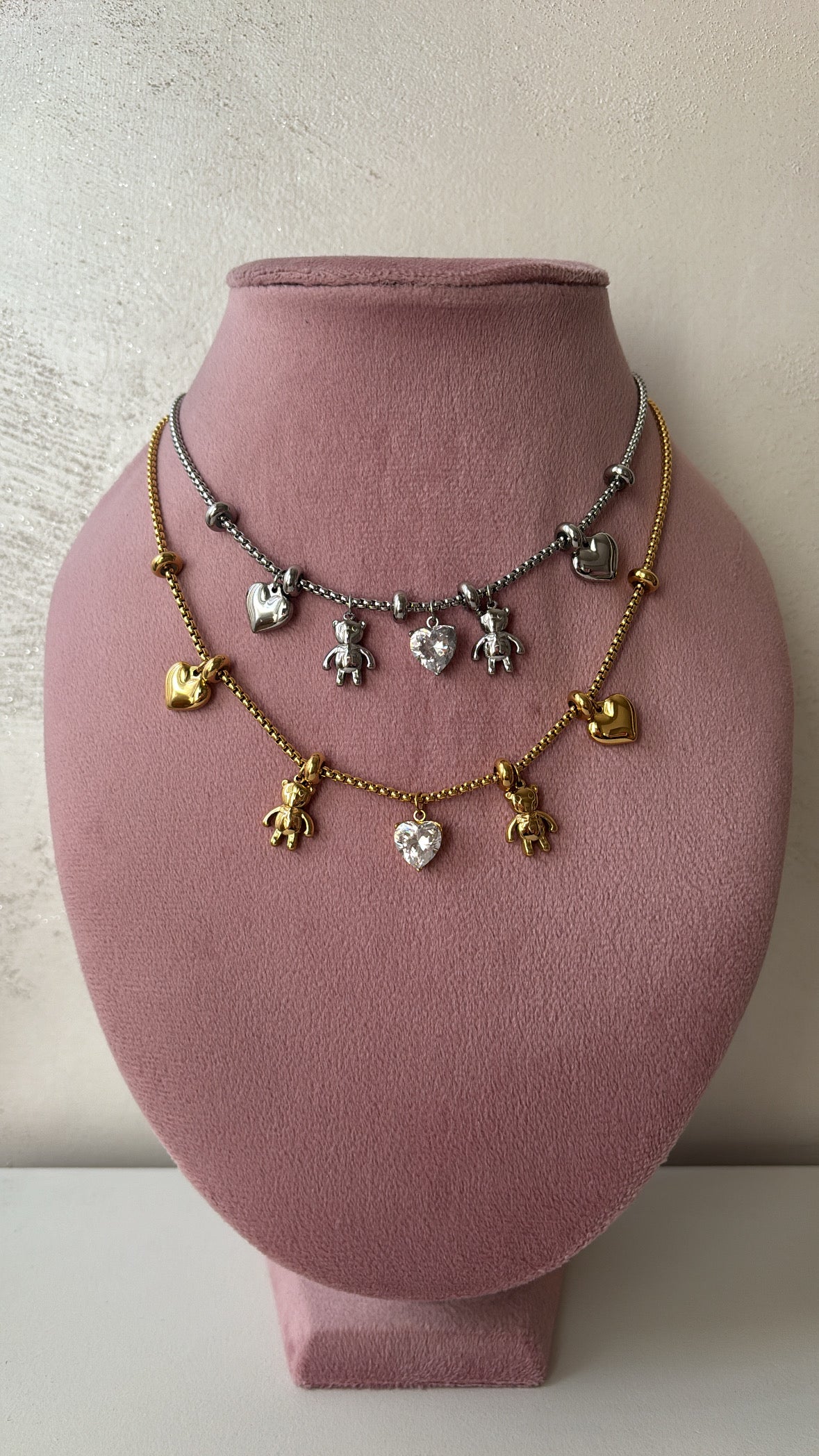 Collana multicharms teddy