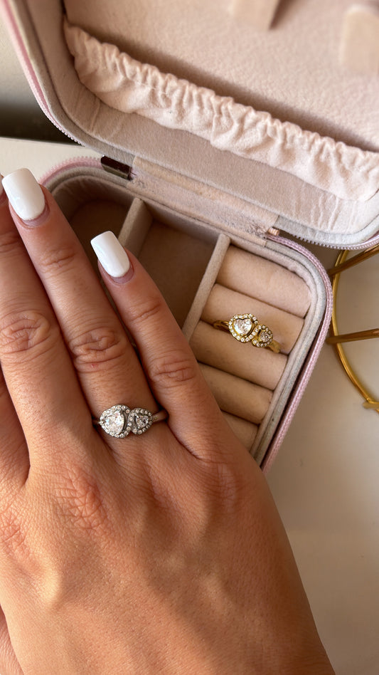 Anello duo di cuori