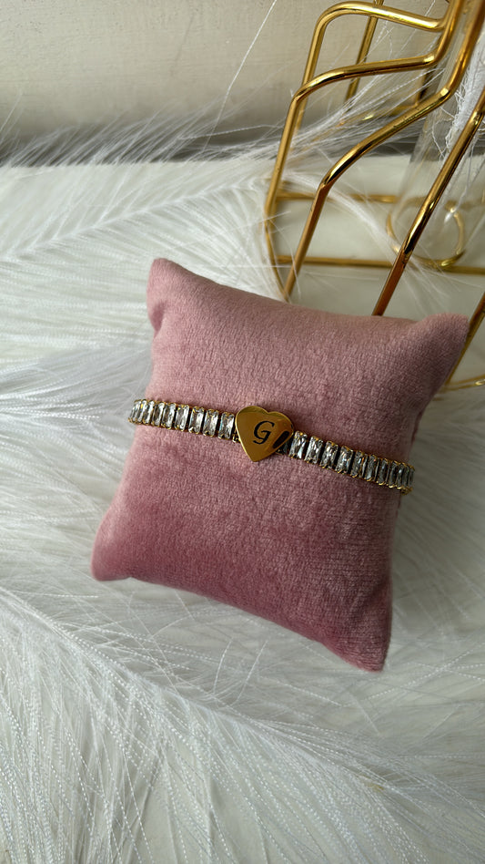 Bracciale tennis e cuore personalizzabile