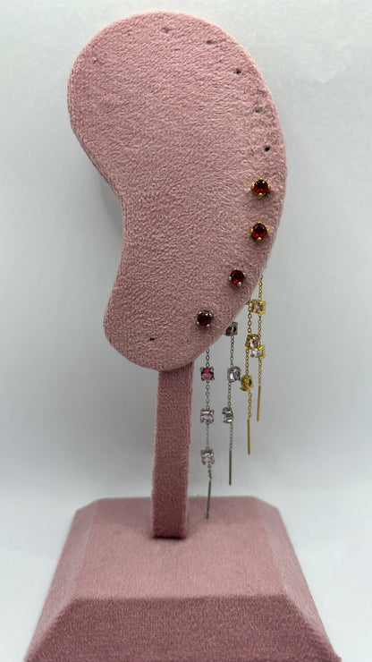 Orecchini multi luce rosso