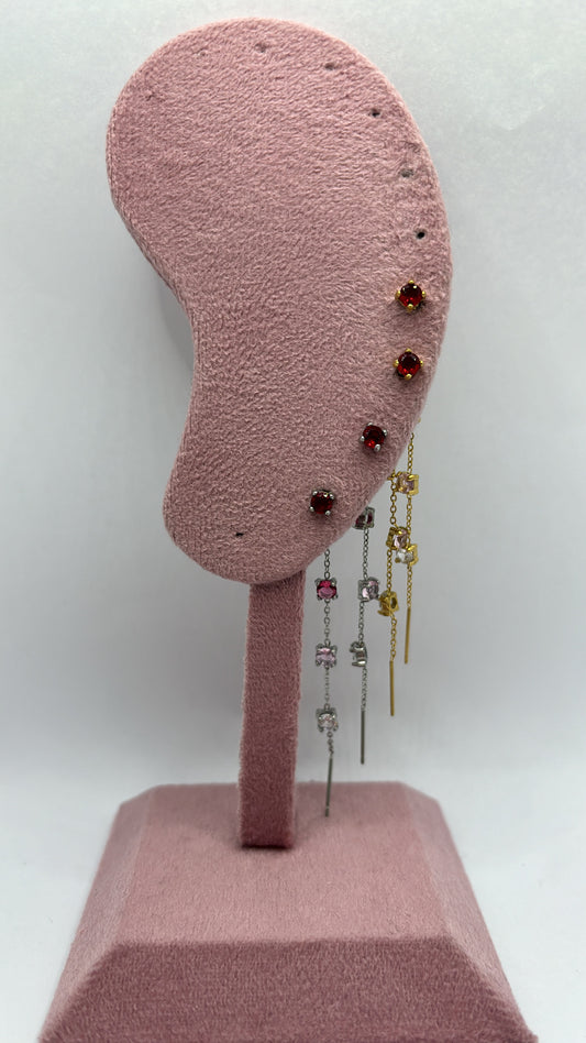 Orecchini multi luce rosso