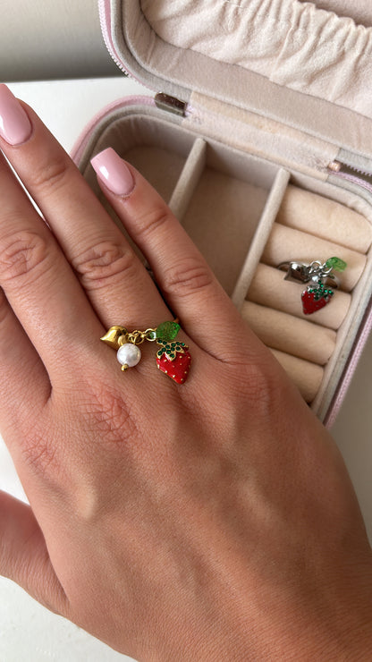 Anello fragolina con sonaglio