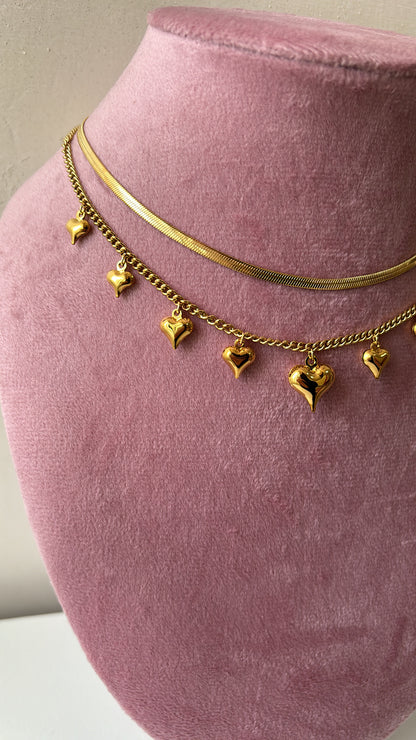 Collana cuori pendenti