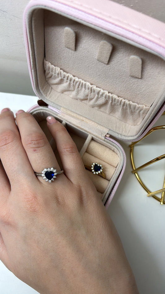 Anello mini love blu