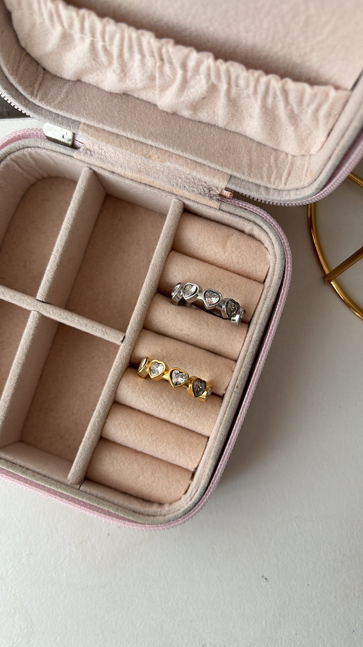 Anello cuori scintillanti