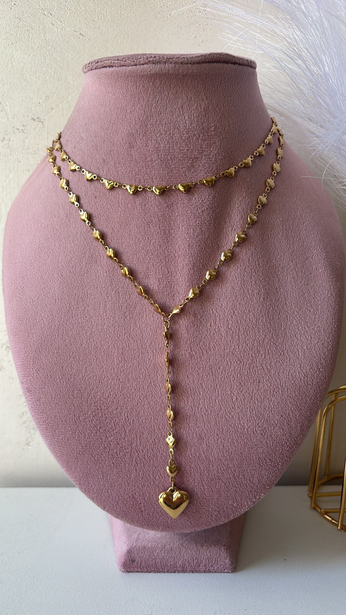 Collana cascata di cuori