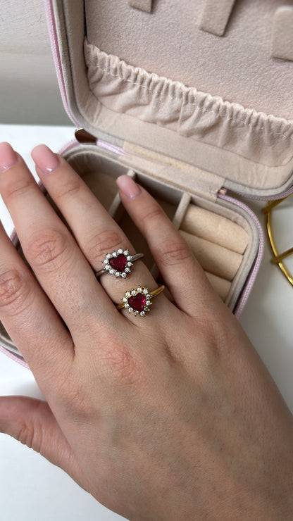 Anello mini love rosso