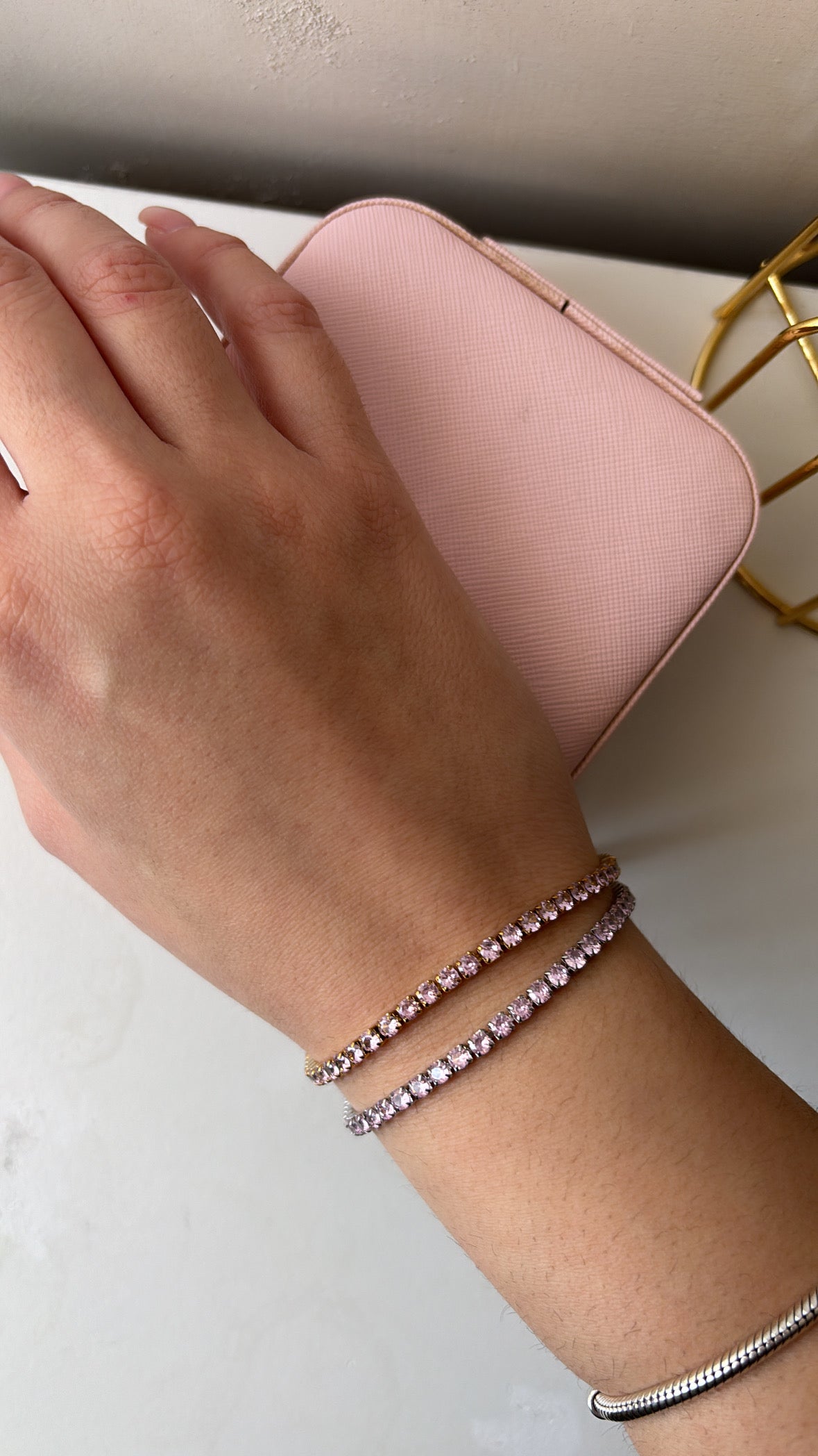 Bracciale tennis rosa