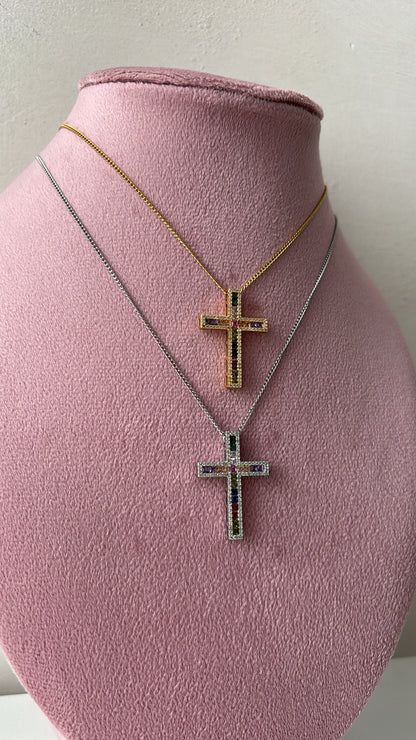 Collana croce color