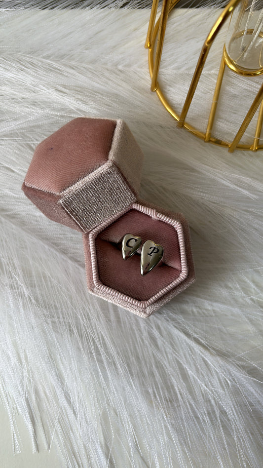 Anello doppio cuore personalizzabile