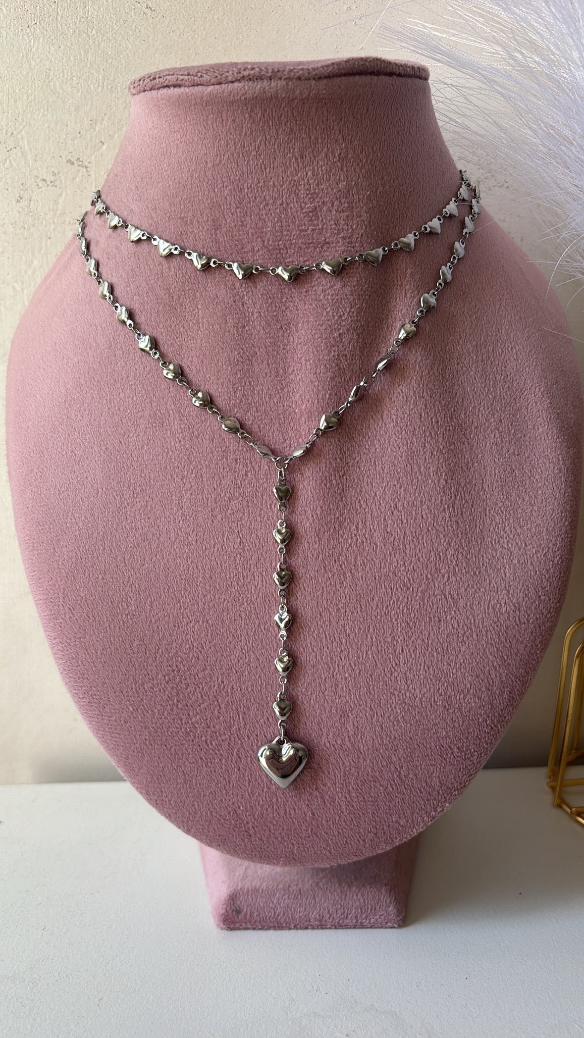 Collana cascata di cuori