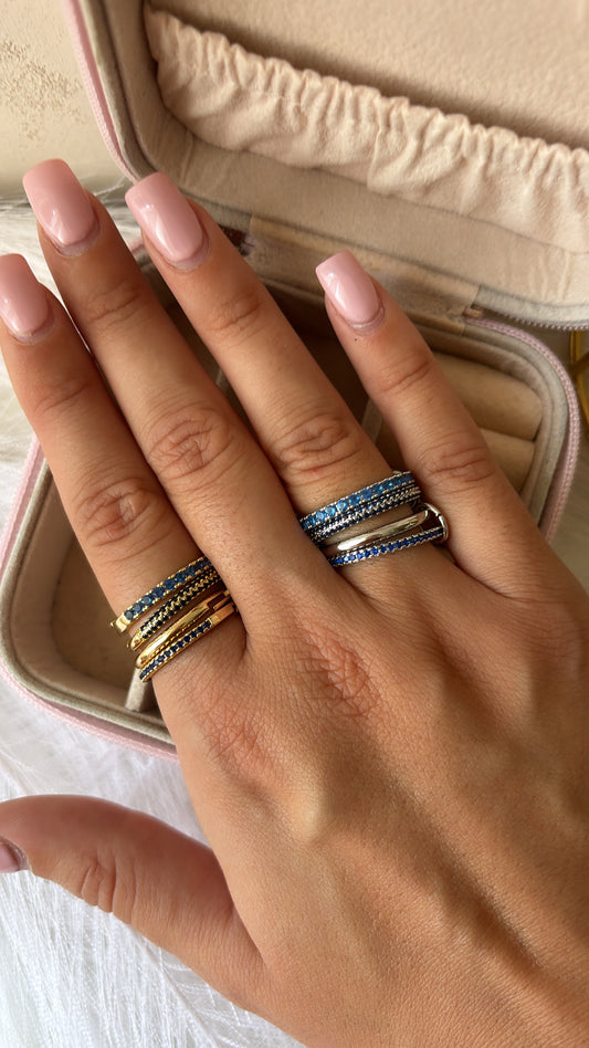 Anello trio luxury blu