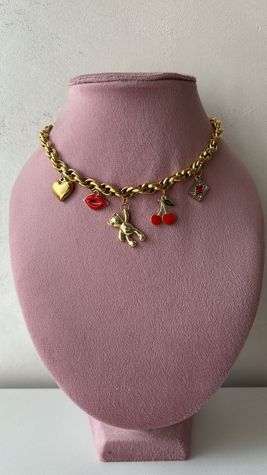 Collana multicharms cherry