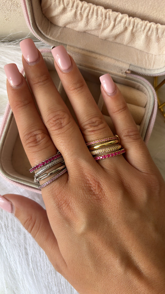 Anello trio luxury fucsia