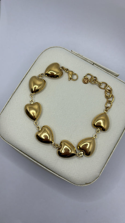 Bracciale cuoricini sonaglio