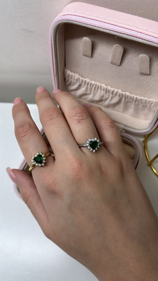 Anello mini love verde