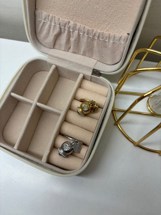 Anello campanella e cuore zirconato