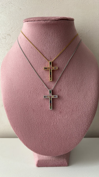 Collana croce color