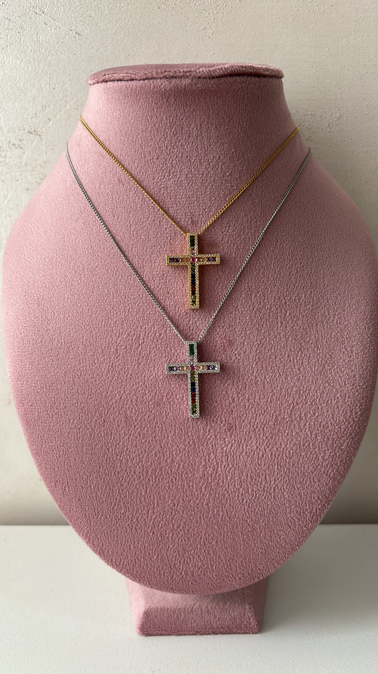 Collana croce color