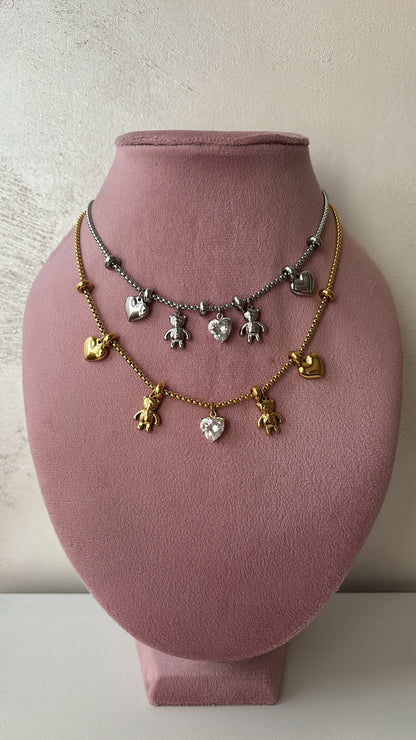 Collana multicharms teddy