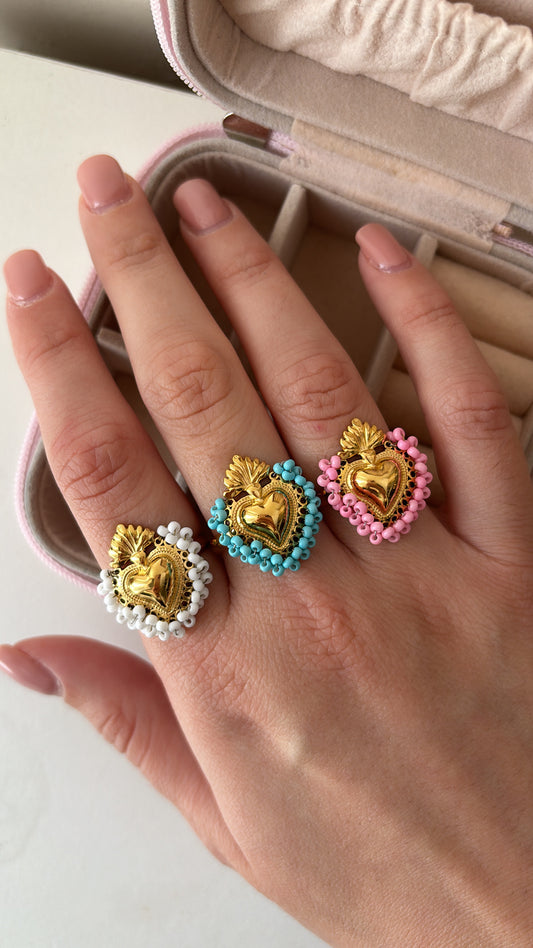 Anello cuore sacro color