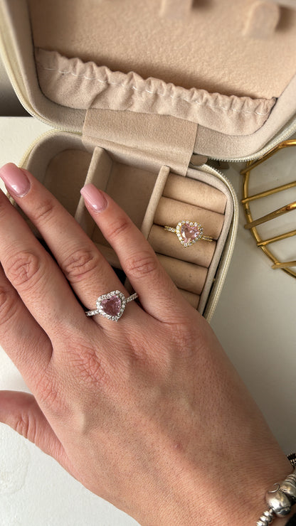Anello cuore rosa