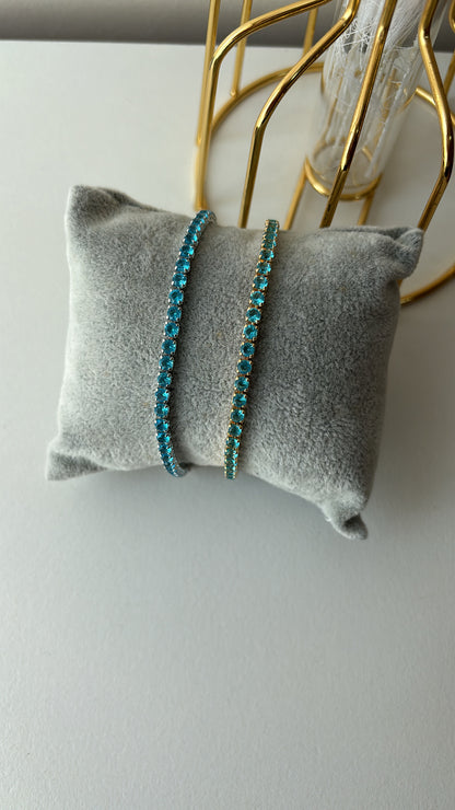 Bracciale tennis azzurro