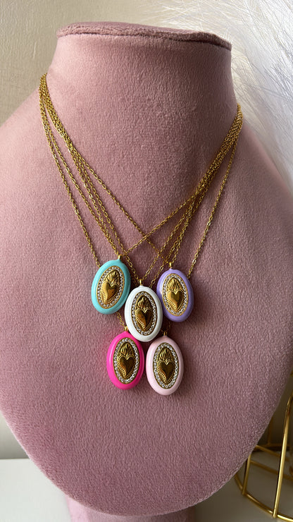 Collana cuore sacro smaltato