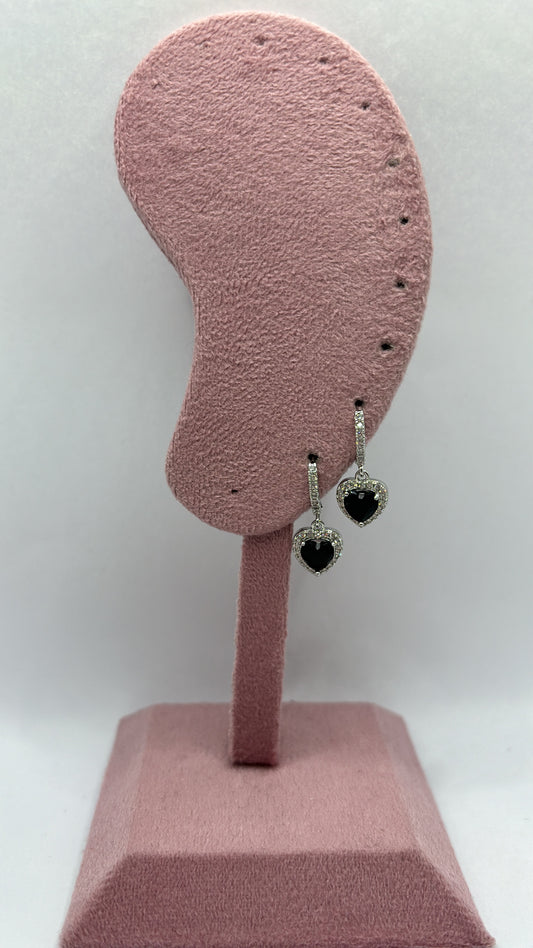 Orecchini cuore nero