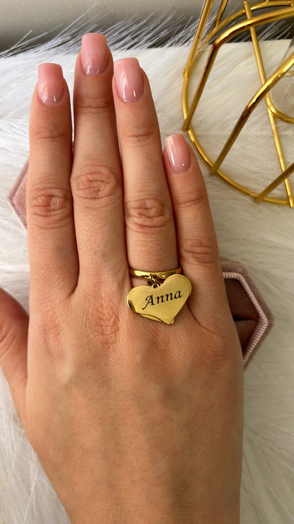 Anello cuori pendenti personalizzabile