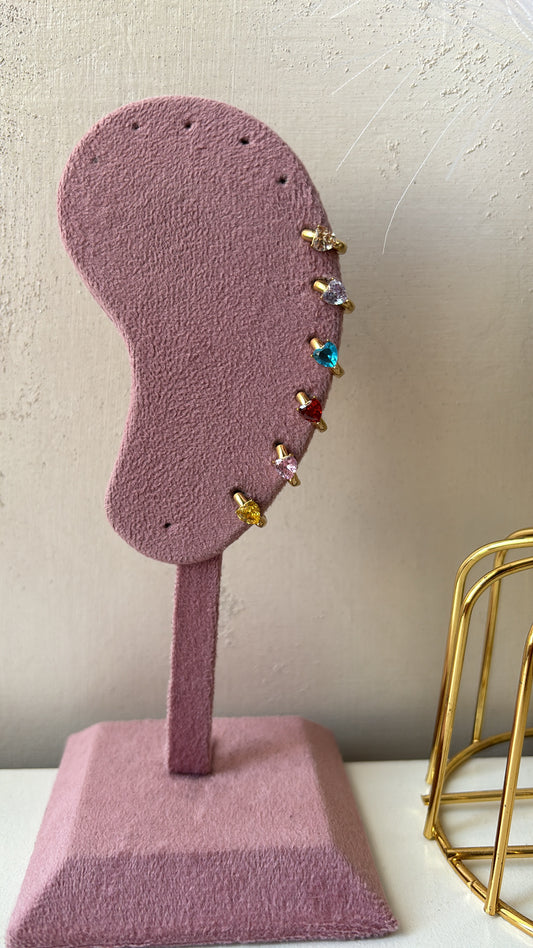 Set orecchini cuore punto luce